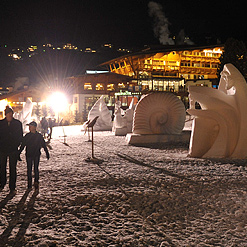 Snow sculpture contest in Selva